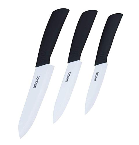 WACOOL Ceramic Knife Set 3-Piece (Includes 6-inch Chef's Knife, 5-inch Utility Knife and 4-inch...