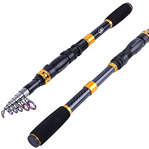 Sougayilang Telescopic Fishing Rod - 24 Ton Carbon Fiber Ultralight Fishing Pole with CNC Reel Seat,...
