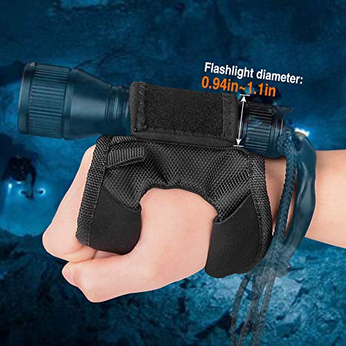 ORCATORCH Diving Flashlight Glove Hands-Free Flashlight Holder Universal Adjustable Wrist Strap...