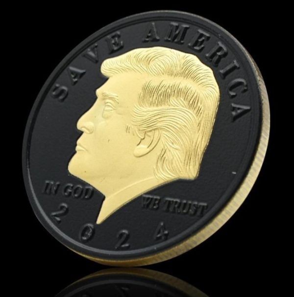 trump gold black coin